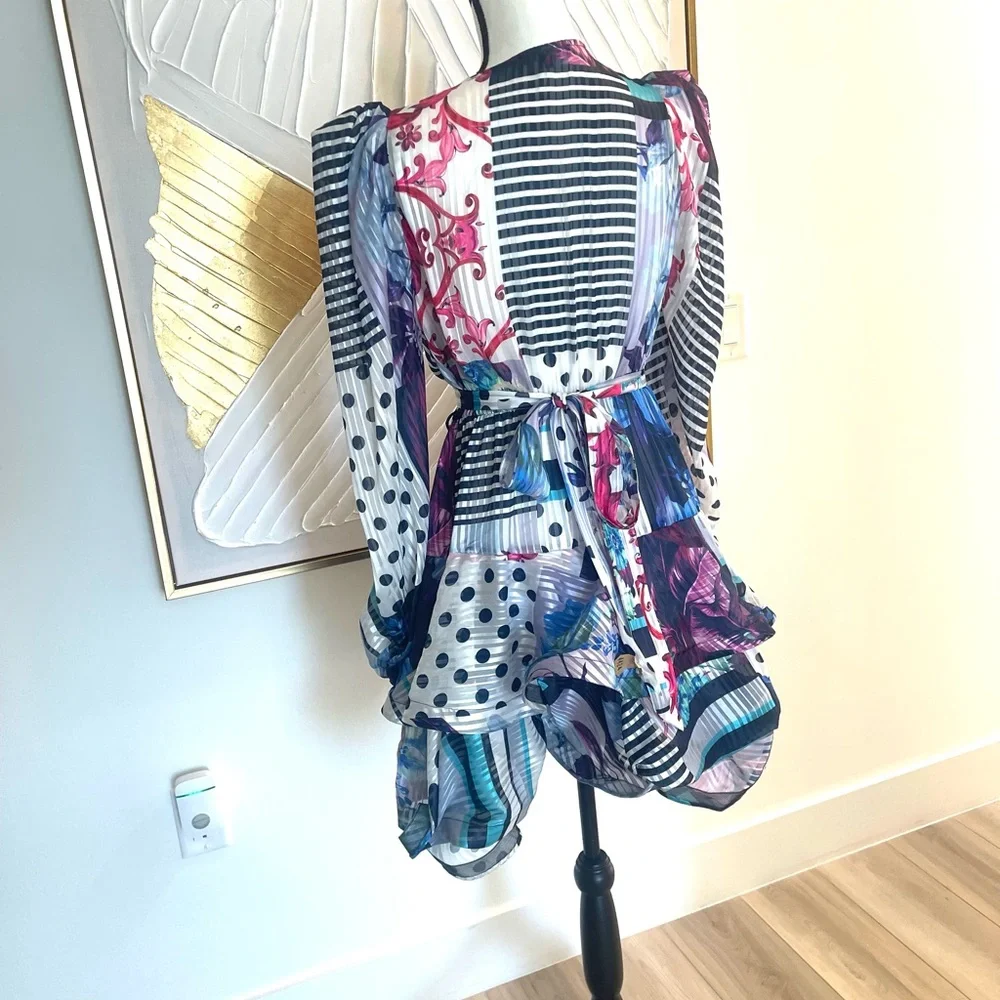 Vibrant Multicolor Ruffle Dress - Picture 3 of 4